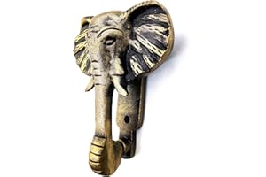 5MOONSUN5's Elephant Door Knocker Door Knocker for Front Door | Antique Finish Solid Cast Iron Door Knockers with Strike Plate Decorative Hardware for Doors,