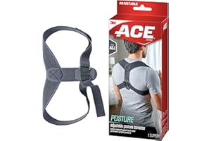 ACE Brand Posture Corrector, Posture Correction, Adjustable, Hook-and-Loop Shoulder Straps Provide Secure Fit, Posture Support Fits Discreetly Under Clothing, One Size Fits Most