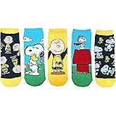Hyp Peanuts Snoopy and Charlie Brown Juniors/Womens 5 Pack Ankle Socks