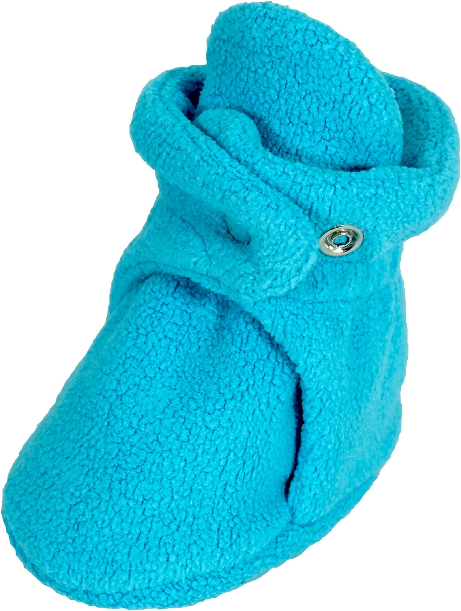 LEVEIO Unisex Baby Newborn Booties - Cozle Fleece Bootie Slipper for Girls and Boys - Soft Cotton with Comfortable Design - Keeps Socks On - Great Shower Gift Idea - (0-3 Months, Blue)