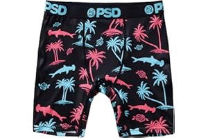 PSD Underwear Boys Boxer Briefs - Tropical Print, Comfortable Active Underwear for Boys, Packs & Singles