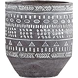 Amazon Brand – Rivet Modern Concrete Indoor Outdoor Planter Pot With Painted Accents - 5 Inch, Grey and White