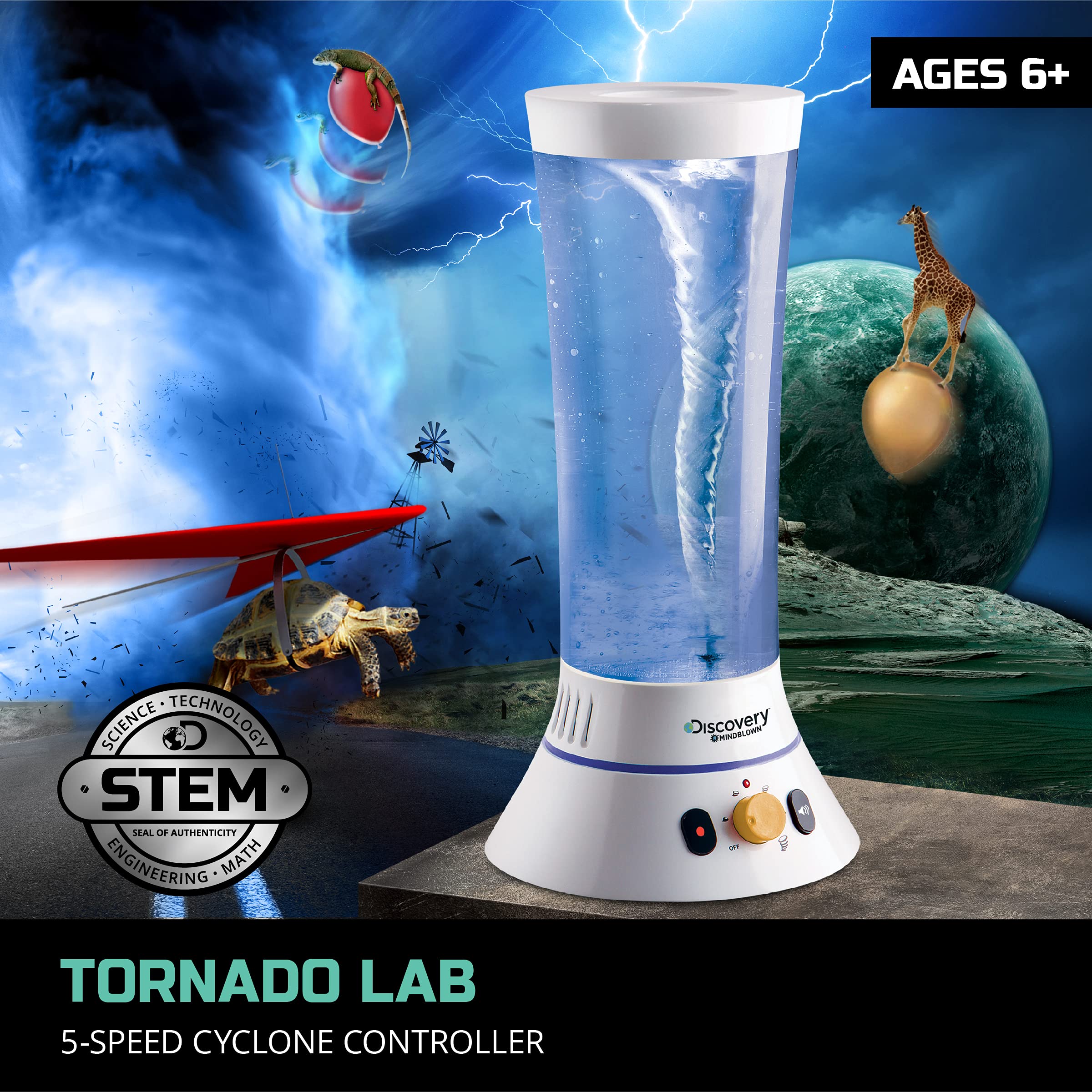 Discovery Tornado Lab, 5-Speed Cyclone Controller, Educational Learning Activity Kit, Fun and Exciting Toy, STEM Experiment Set for Boys, Girls, Kids Ages 6+