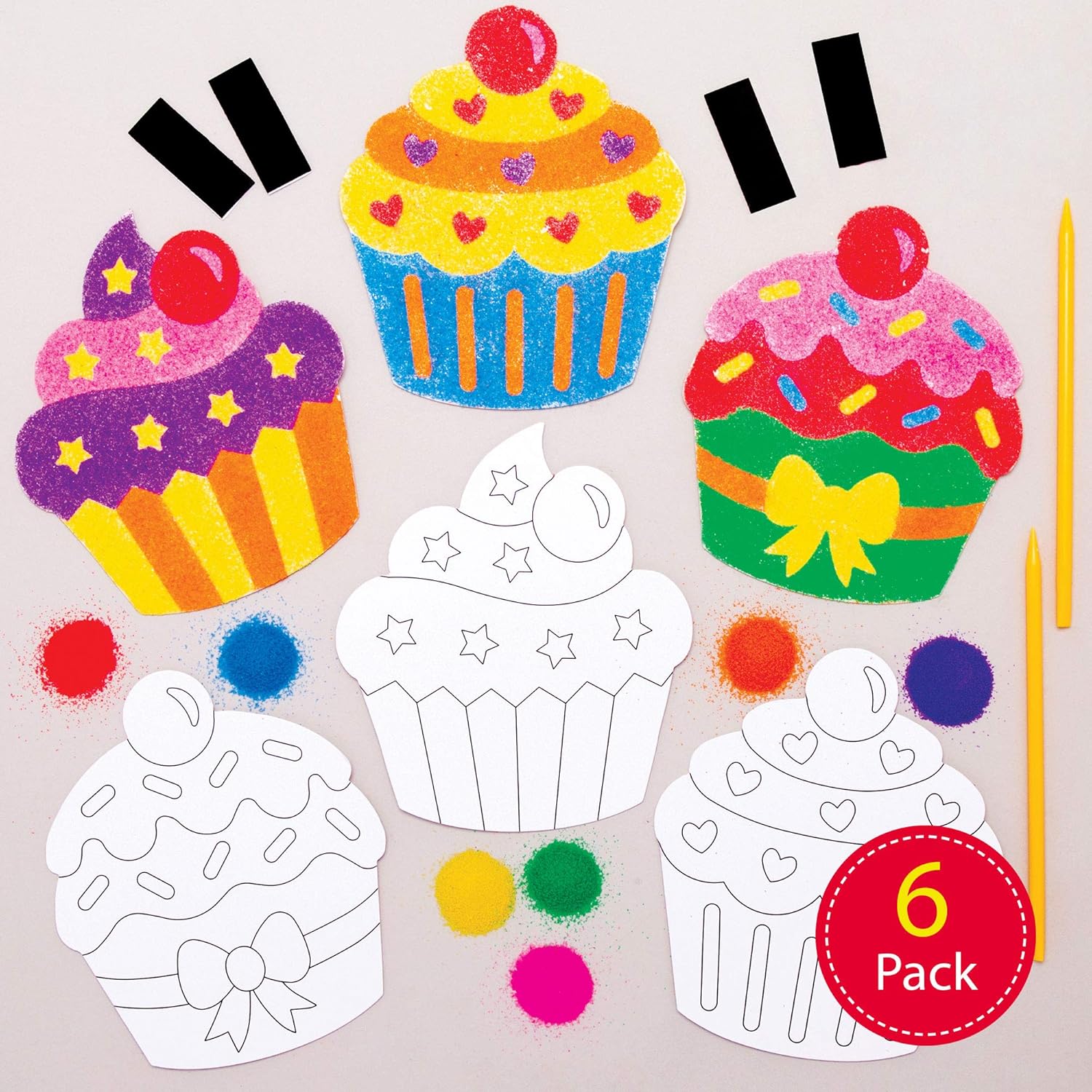 Baker Ross Cupcake Sand Art Kits — Ideal for Kids' Arts and