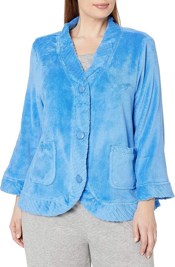 Casual Moments Women's Bed Jacket with Velcro Closings: Amazon.ca: Clothing & Accessories