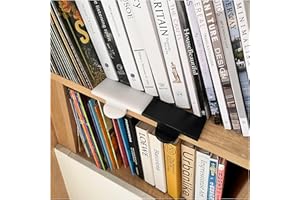 GYOFFULL Bookshelf Organizer Tool Align Books A Spirit Level for Books Plastic Bookend Book Shelf Guide for Home Office Library, Book Stopper, Desktop Organizer (Black)