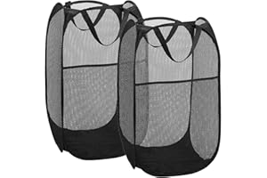BENJUNC 2 pop-up Laundry Hamper，Foldable mesh Laundry Baskets (Each with 2 Reinforced Handles)…