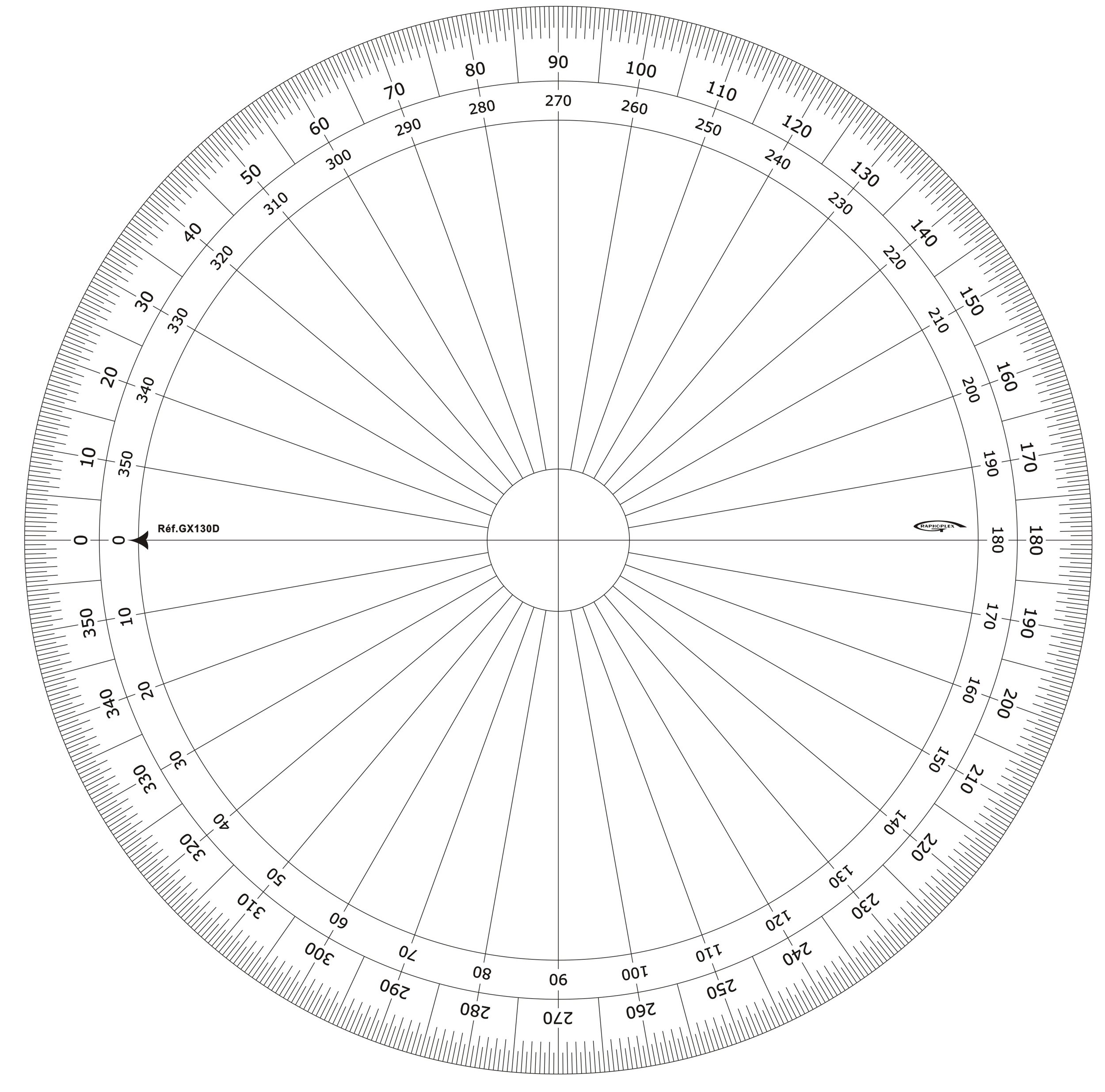 Graphoplex gx130d Full Circle Protractor Clear