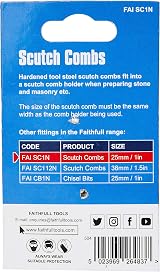 Faithfull FAISC1N Scutch Combs 25mm 1 Inch Pack of 5 Chrome Vanadium Steel view 2