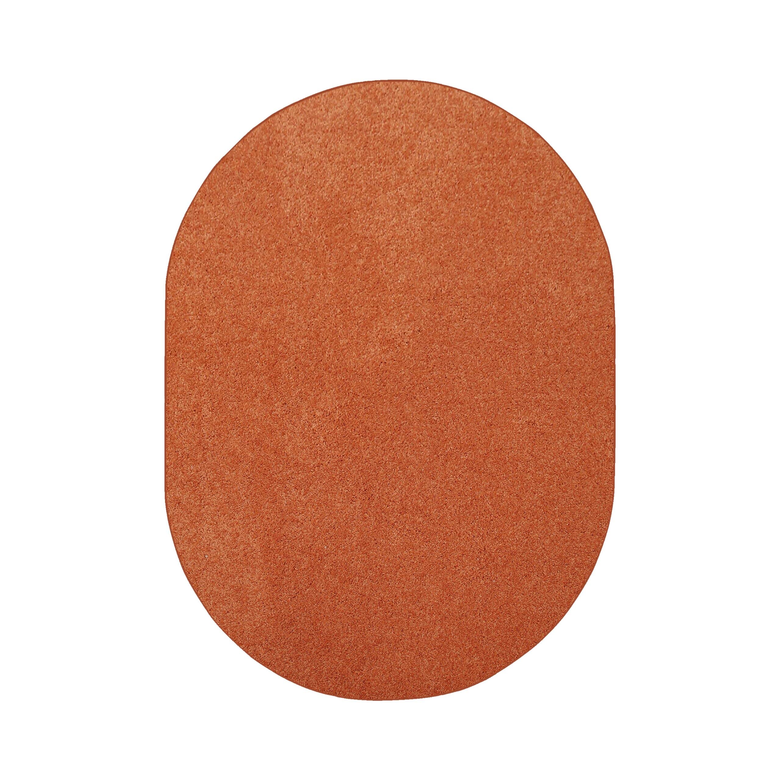 Furnish my Place Modern Plush Solid Color Rug – Orange, 9′ x 12′ Oval, Pet and Kids Friendly Rug. Made in USA, Area Rugs Great for Kids, Pets, Event, Wedding