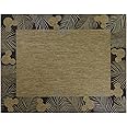 Gertmenian 46318 Disney Outdoor Patio Mickey Mouse Outside Carpet, 6x9 Medium, Palm Border Chestnut Brown