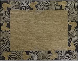 Gertmenian 46318 Disney Outdoor Patio Mickey Mouse Outside Carpet, 6x9 Medium, Palm Border Chestnut Brown