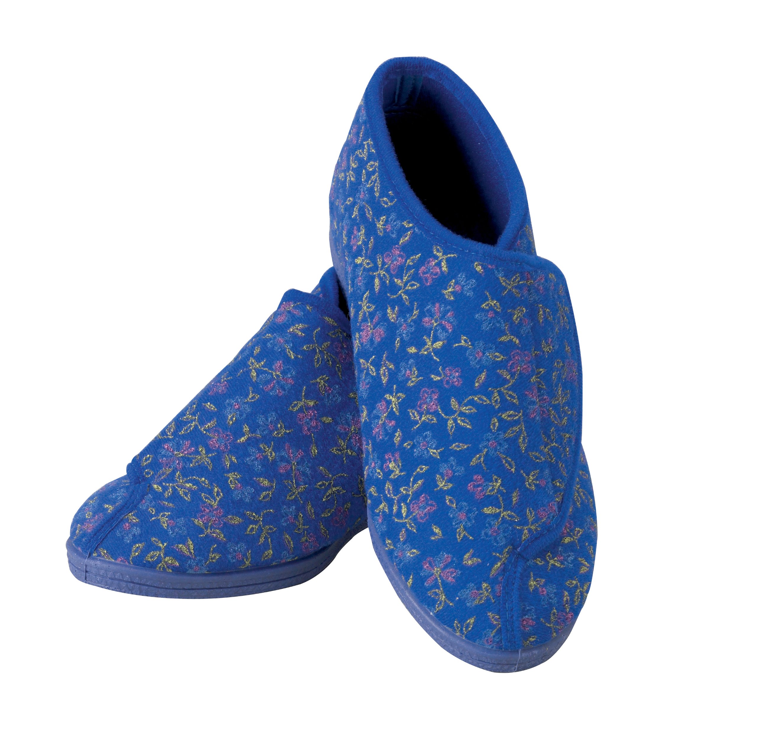 HOMECRAFT Ladies Blue Patterned Slipper Booties - Size 5