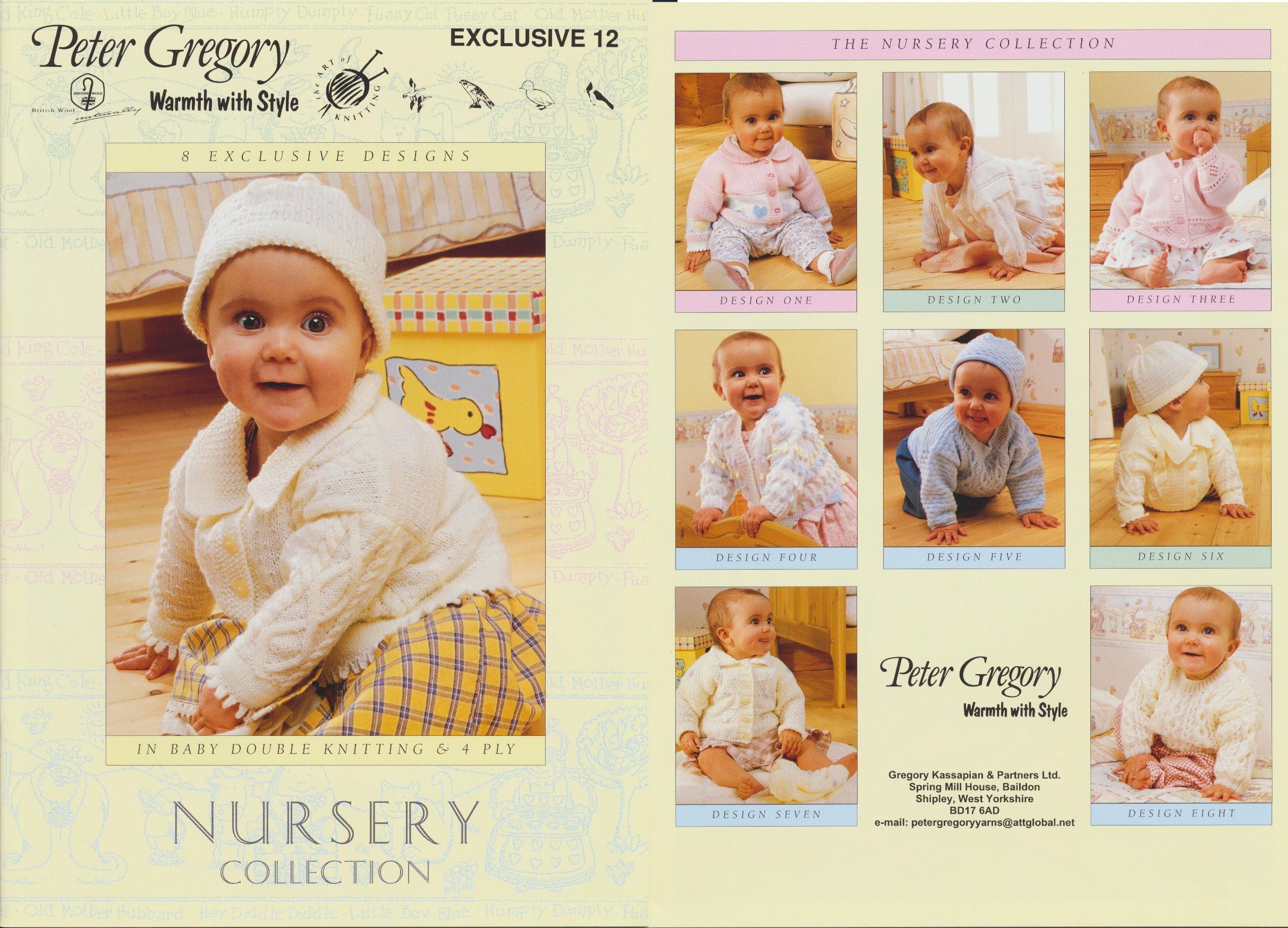 Peter Gregory Nursery Collection Baby Knitting Book Double Knitting & 4 Ply Patterns