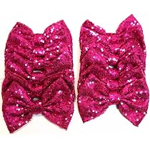 Amazon.com: CLGIFT Hair Bows, Set of 12 Sequin Bows 5 Inches ...