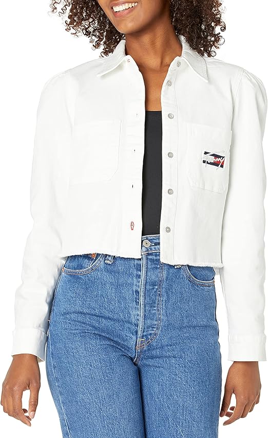 Tommy Hilfiger Women's White Trucker Jacket Amazon.co.uk Clothing