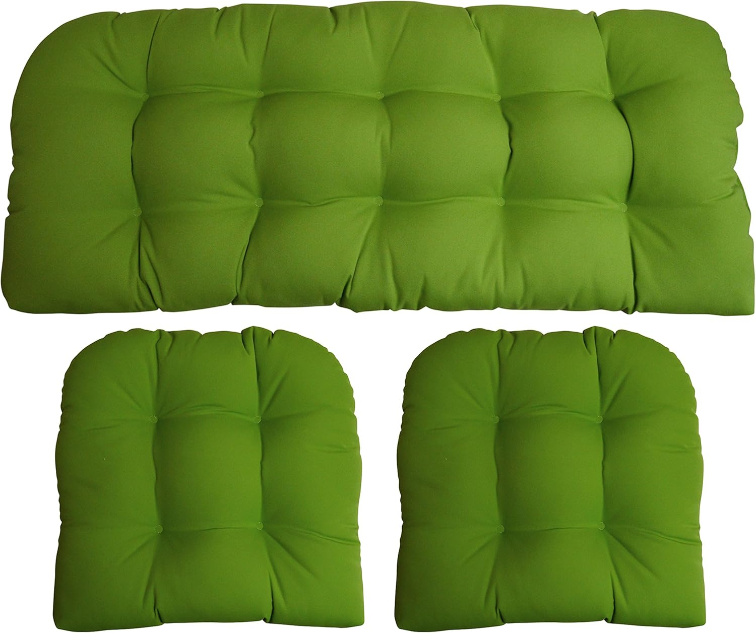 RSH Decor Sunbrella Canvas Macaw 3 Piece Wicker Cushion Set