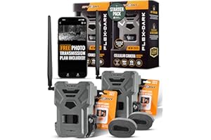 SPYPOINT Flex-Dark Twin Starter Pack with 2 SD Card - Cellular Trail Camera, 40MP Photos, 1080p Video + Sound, No-Glow Game Camera, Hunting Night Vision, Motion Activated,100ft Detection