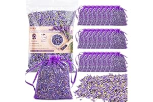 6.6OZ Sukh Lavender Sachet Bags - Fresh Scented Dried Lavender Flowers Potpourri Bags Refill Sachets for Drawers and Closets 