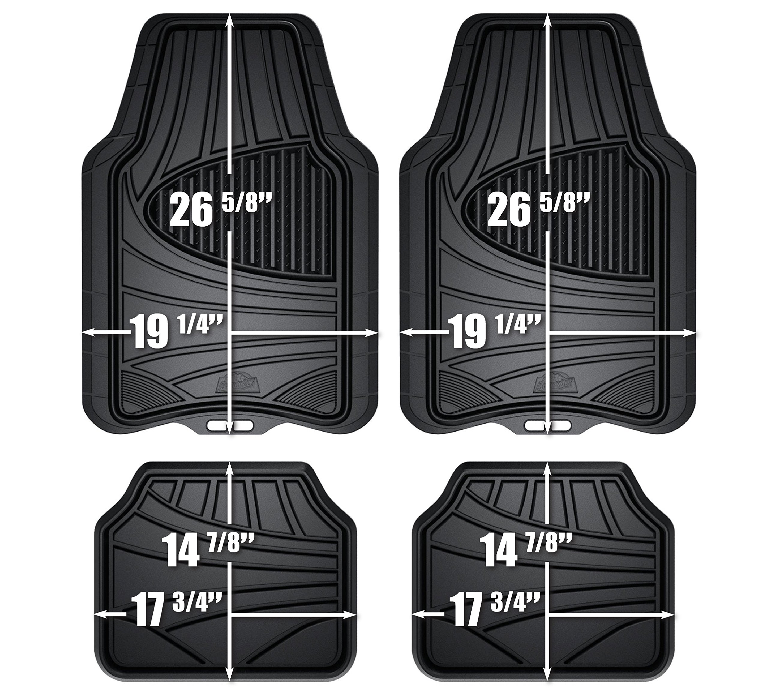 Custom Accessories Black Armor All 78840ZN 4Piece Season Rubber Floor