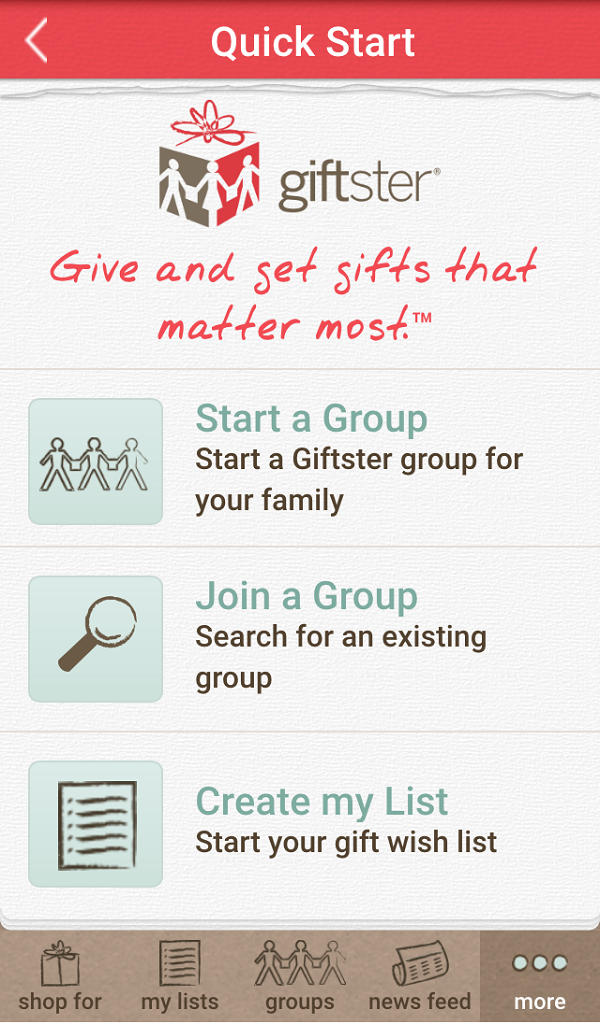 Giftster® group wish list registry for Christmas, birthday & baby