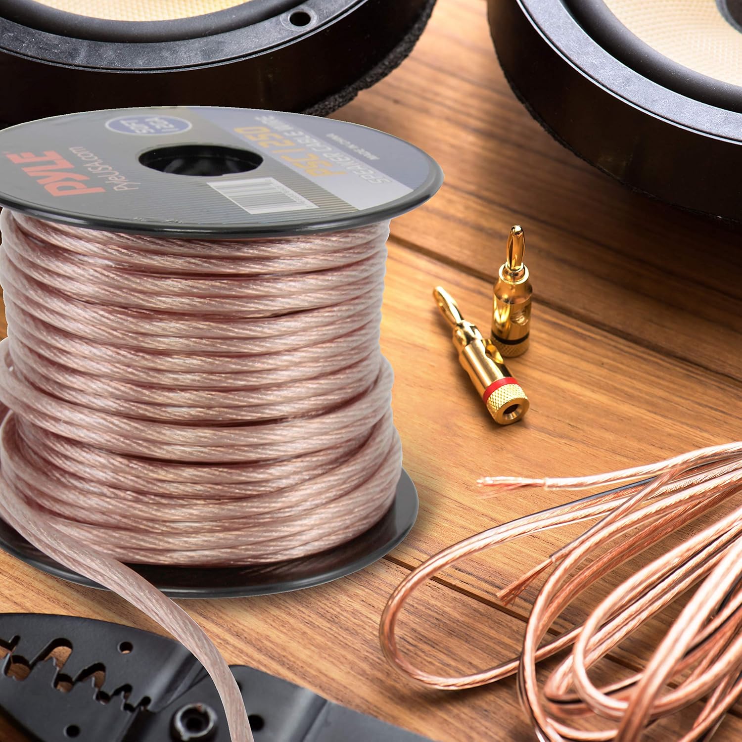 50ft 12 Gauge Speaker Wire - Copper Cable in Spool for Connecting Audio Stereo to Amplifier, Surround Sound System, TV Home Theater and Car Stereo - PSC1250: Home Audio & Theater