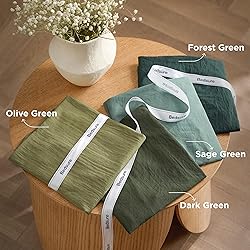 Bedsure King Size Comforter Set, Dark Green Soft