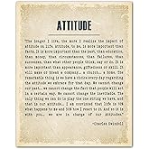 ZUKIY Attitude Is Everything in Life Wall Art - Inspirational Quote Poster 8x10 Unframed Print - Motivational Wall Decor for Office Home Gym or Classroom - Positive Mindset Artwork for Men and Women