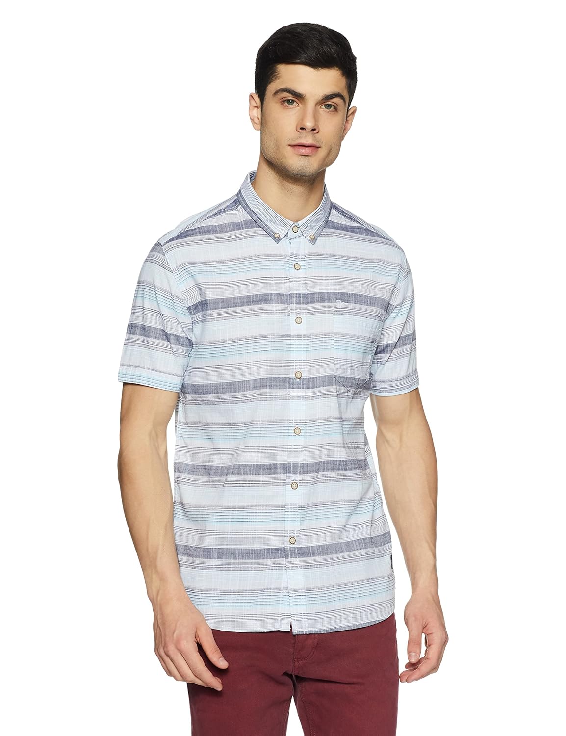 flying machine men's striped slim fit casual shirt
