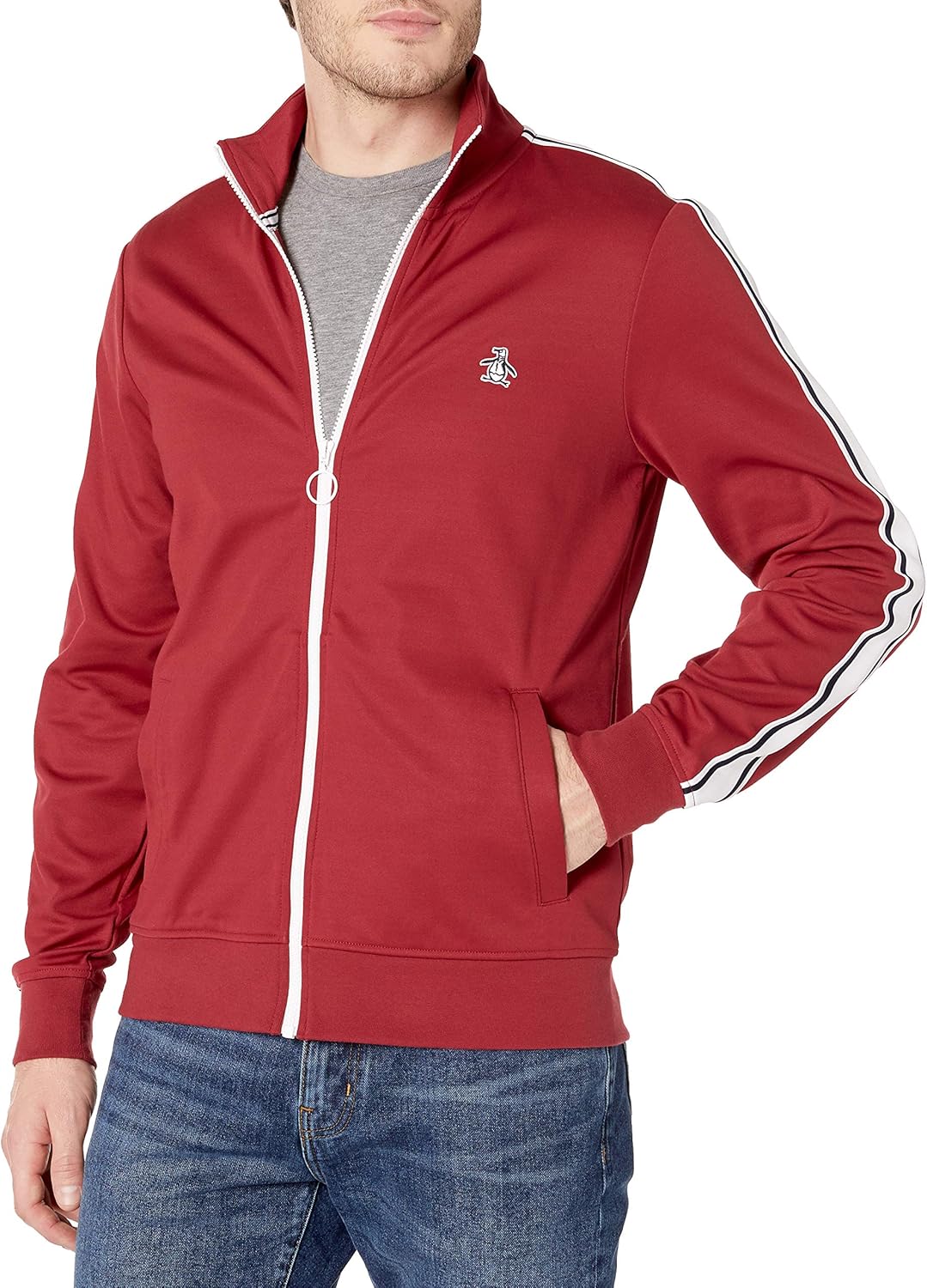 Original Penguin Men's Long Sleeve Track Jacket at  Men’s Clothing store