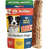 100% Natural - Elk Antlers for Dogs ( Split ) - Naturally Shed in USA - Dog Antler Chews Medium Breeds - Natural, Long-Lasting Treats for Aggressive Chewers - Dog Chews - No Smell & No Mess - Medium