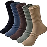 MAGIARTE Mens Athletic Cotton Crew Socks Moisture Wicking Breathable Sports and Casual Socks for Men 5 PACK