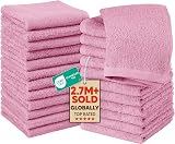 Utopia Towels Flannel Face Cloths Set 30x30 cm 24-Pack Pink 100% Ring Spun