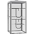 PawHut 79" H Cat House Kitten Enclosure Mesh Playpen Steel Frame with 3 Platforms, 2 Doors and 4 Sandbags for Stability, Indoor/Outdoor