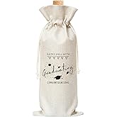 Graduation Wine Gift Bag, Graduation Gift Wine Bag for Her, Him, Nurse, Docter, Teacher, Graduation Party, University College Graduate, 1 Pc Burlap Wine Bottle Cover Bag (f07)
