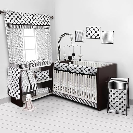 black and white striped crib bedding