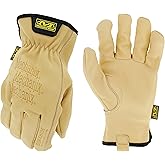 Mechanix Wear Leather Cow Driver - Breathable Leather Driver Gloves for Hand Safety - Elastic Cuff - Comfortable Fit - Water Resistant - Tan - X-Large