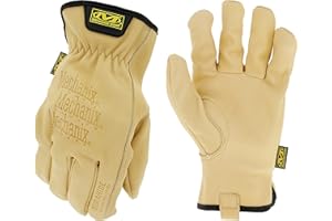Mechanix Wear: Cow Leather Driver Glove with Durahide Water Resistant Technology, Quick Fitting Safety Work Gloves (Tan, Large)