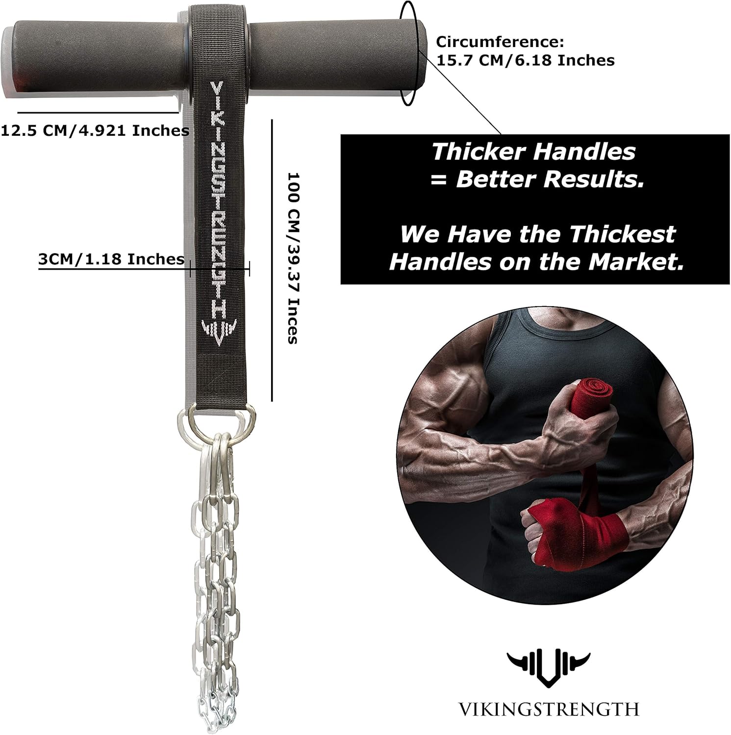 Vikingstrength Forearm Blaster- Fat Thick Grips Forearm Strength Excercise Equipment for Men and Woman. Thick Wrist Roller Grips for Muscle Building and Injury Prevention Hand Grip Strengthener : Sports & Outdoors