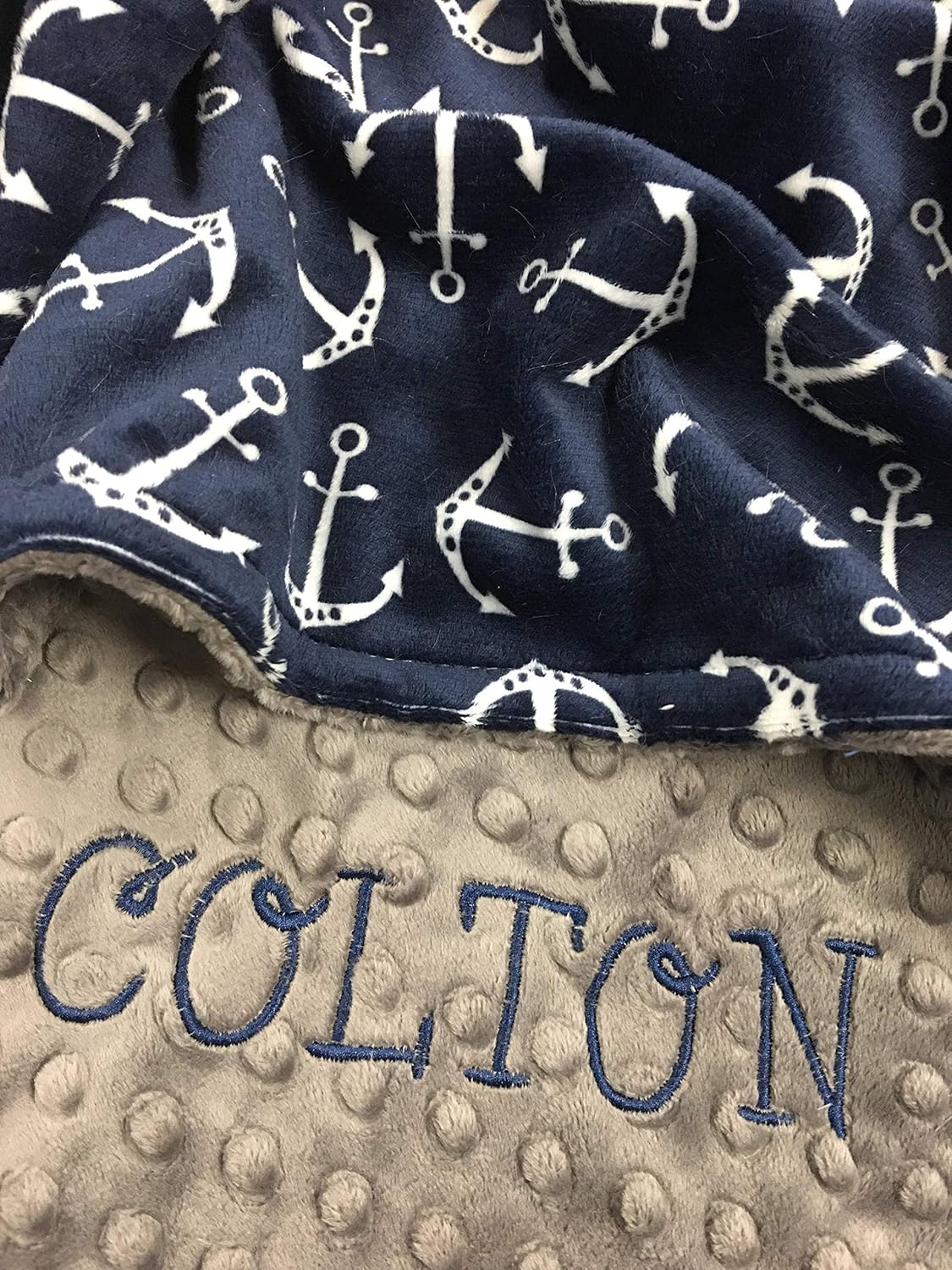Nautical Minky Blanket Pink Nautical Anchor Baby Blanket Nautical