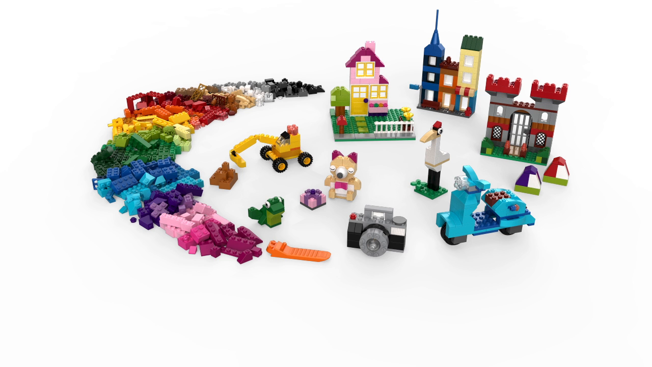 LEGO Classic Große Bausteine-Box, Konstruktionsspielzeug für Mädchen und Jungen mit Aufbewahrungsbox, enthält bunte LEGO Steine, Reifen, Türen, etc. in 33 Farben, Geschenk für Kinder ab 4 Jahren 10698 – Bild 8