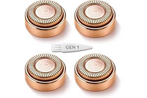 Gen 1 Replacement Heads for Finishing Touch Flawless Facial Hair Removal for Women, Also fits Profeir innobeaut gurelax EVIEY KRADAA VISOFO bikurpia Hair Remover Razor Generation 1 (Set of 4)