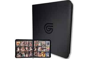 Premium Trading Card Zipper Binder | 3 Sizes & 5 Colors | Secure Side Loading Pockets | Komodo Armor Exterior | Suede Interior by Guilt Free Gaming (12 Pocket, Midnight Black)