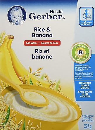 gerber rice and banana cereal