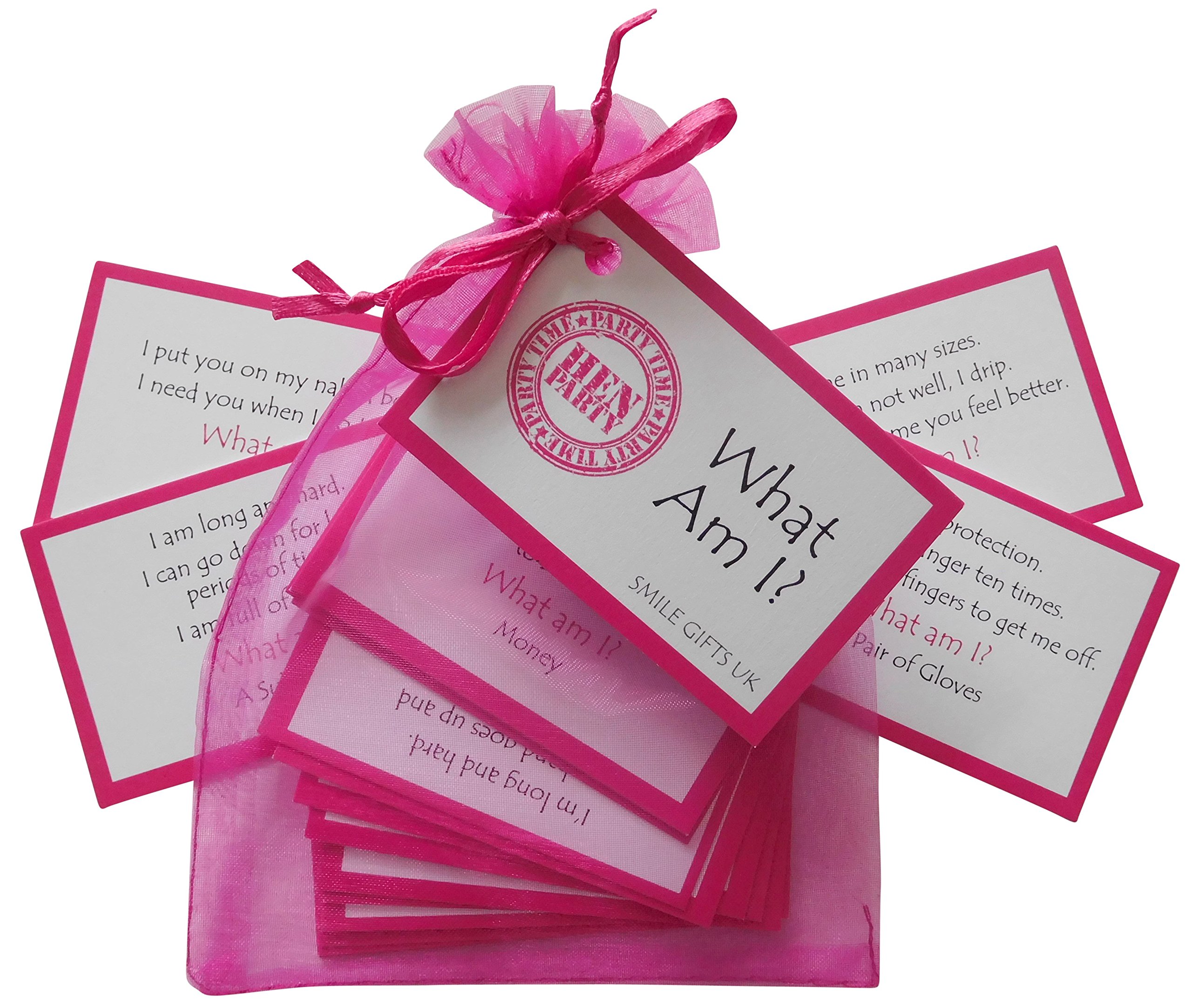 SMILE GIFTS UK Hen Party Game - What Am I cards (Riddle based game full of innuendo Excellent Hen Night game)