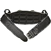 Gatorback Pro-Comfort Back Support Belt Black w/White Stitching. 1250 Duratek Nylon Belt, Molded Air Channel Padding, Carrying Handles, Suspender Loops. (Medium 32-36 Inch Waist)