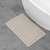 Jean Pierre - Stonewash Racetrack Bath Rug, Cotton, Premium Bathroom Decor, Machine Washable, Highly Absorbent, Measures 21" x 34", Washed Taupe