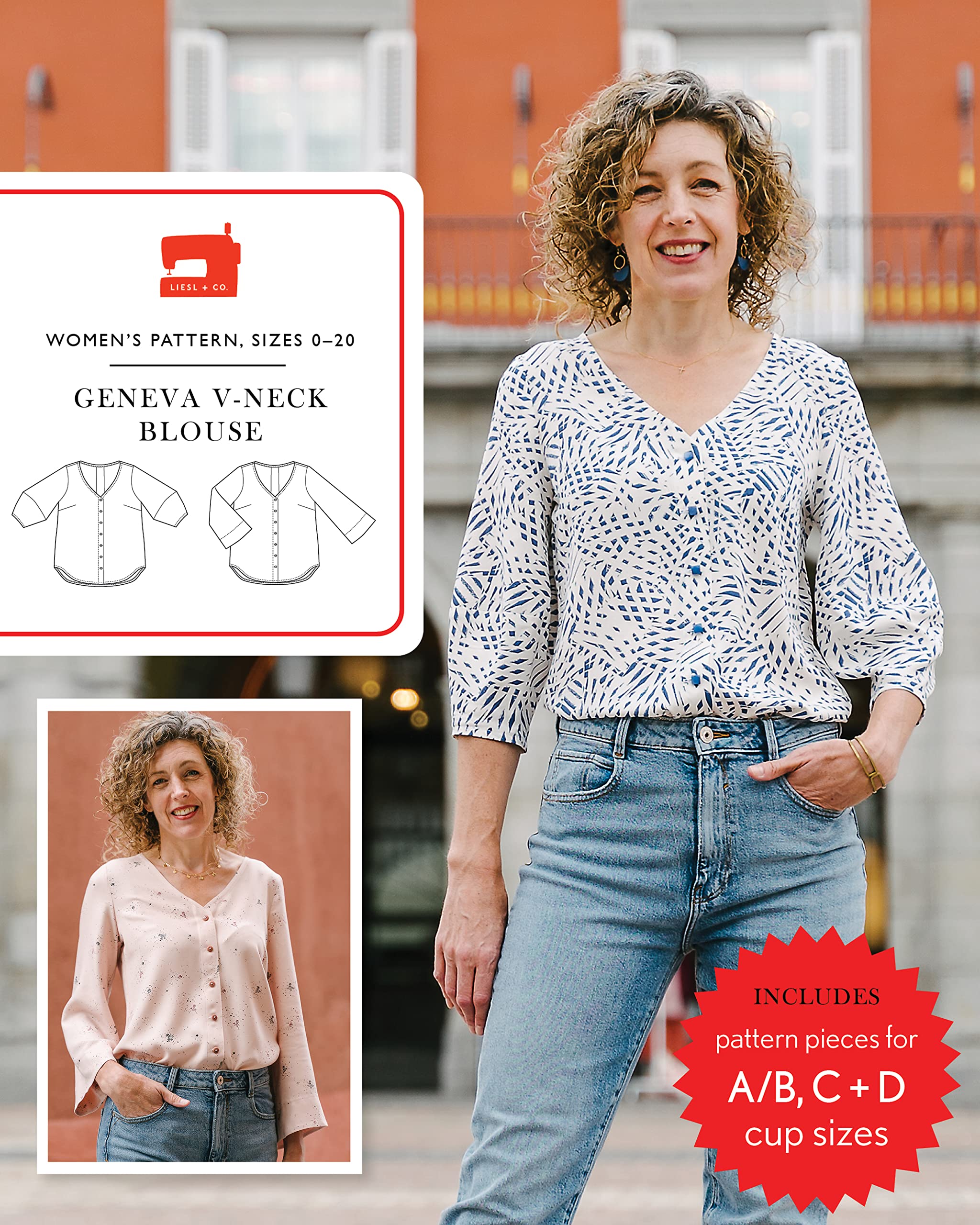 Geneva V-Neck Blouse Sewing Pattern
