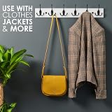 LARHN White Coat Hooks Wall Mounted Coat Rack 6 Triple Hooks 59 cm view 4