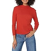 Vince Womens 3/4 Sleeve Ribbed Mock Nk
